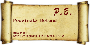 Podvinetz Botond névjegykártya